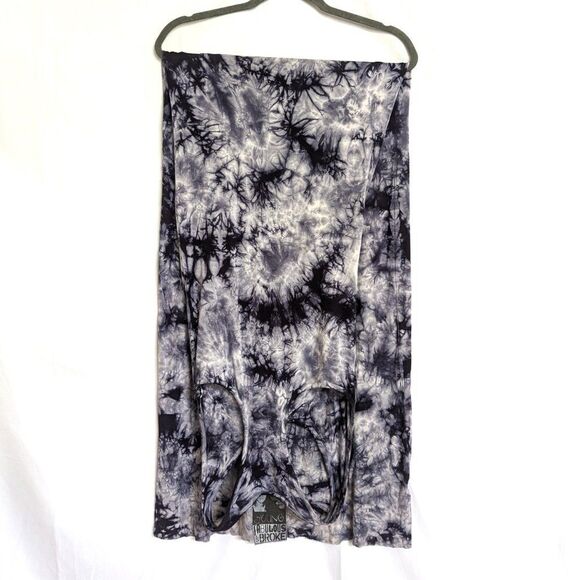 Young Fabulous & Broke Nono Nova Wash Size S Purple Gray Tie Dye Maxi Dress - Picture 11 of 13